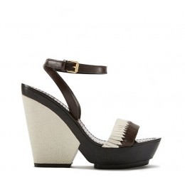 Tory Burch Bi-Color Woven Wedge Sandal Ivory-Coconut Coconut