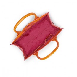 Tory Burch Ella Pebbled Color-Block Mini Tote Dragon Fruit Tory Orange
