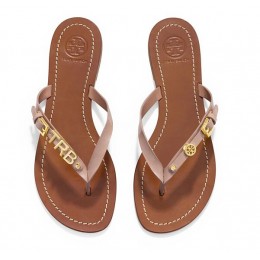 Tory Burch Monogram Flat Thong Sandal Camellia Pink