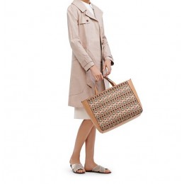 Tory Burch Embellished Tote Camello