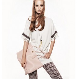 Tory Burch Perry Tote Light Oak Gingersnap