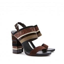 Tory Burch Edina Sandal Brown Multi