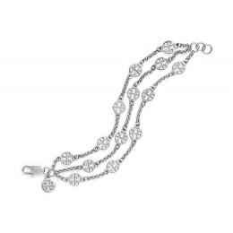 Tory Burch Multi-Strand Logo Bracelet Tory Silver