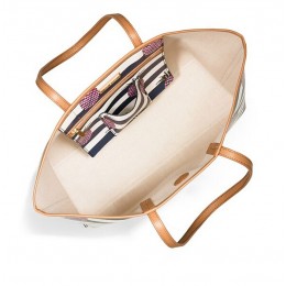 Tory Burch Kerrington Square Tote Pineapple Stripe Large