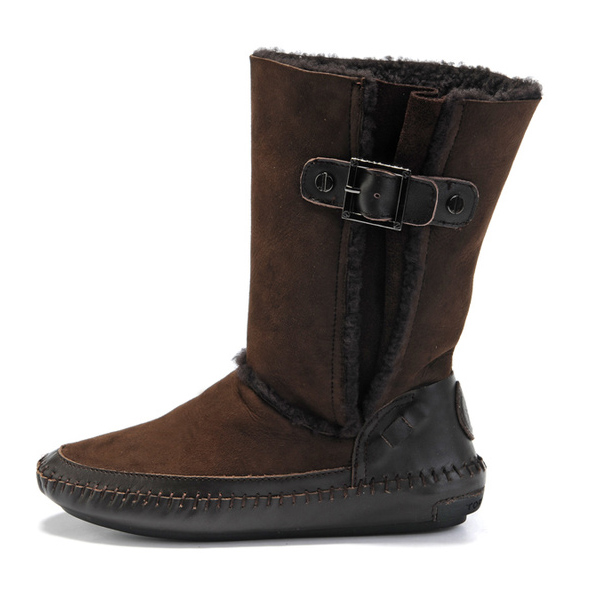 Tory Burch Boho Suede Shearling Buckle Boot