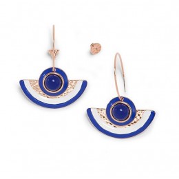 Tory Burch Multi-Color Sliced Earring Cobalt Multi Rose Gold