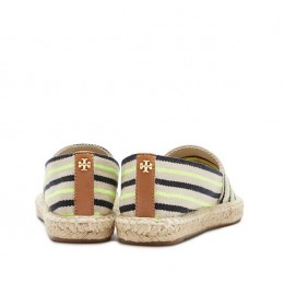 Tory Burch Slip-On Flat Espadrille Linen-Fluo Yellow-Tory Navy Natural Roya
