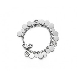 Tory Burch Logo Charm Bracelet Tory Silver