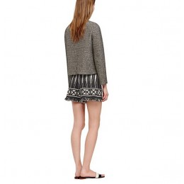 Tory Burch Raffia Pullover Black Shortbread