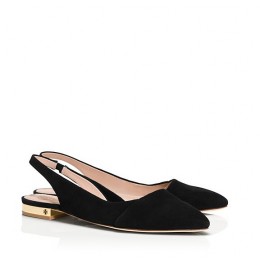 Tory Burch Classic Pointy Toe Slingback Flat Black