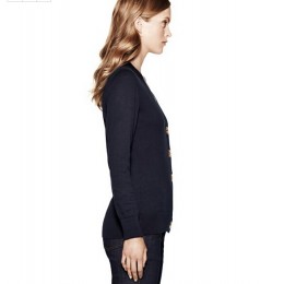 Tory Burch Simone Cardigan Med Navy W Gold Buttons