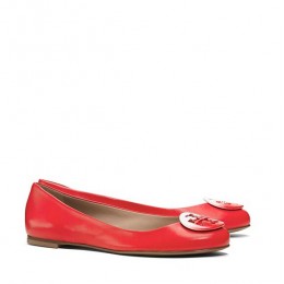 Tory Burch Dip-Dye Logo Ballet Flat Masai Red