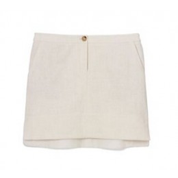 Tory Burch Cotton Crepe Short Skirt New Ivory