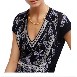 Tory Burch Mikah Simple Necklace Shiny Brass