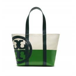 Tory Burch Beach Dipped Small Zip Tote Natural Peapod Jitney Green