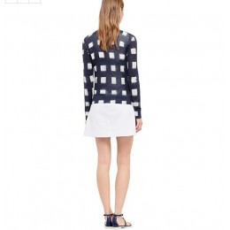 Tory Burch Printed Cardigan Tory Navy Antibes A