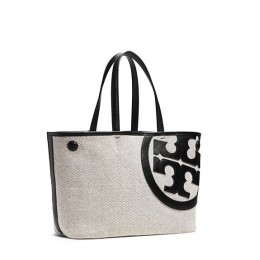 Tory Burch Lonnie Canvas Mini Tote Black Black