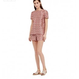 Tory Burch Silk Gazar Top Bloom Doves A