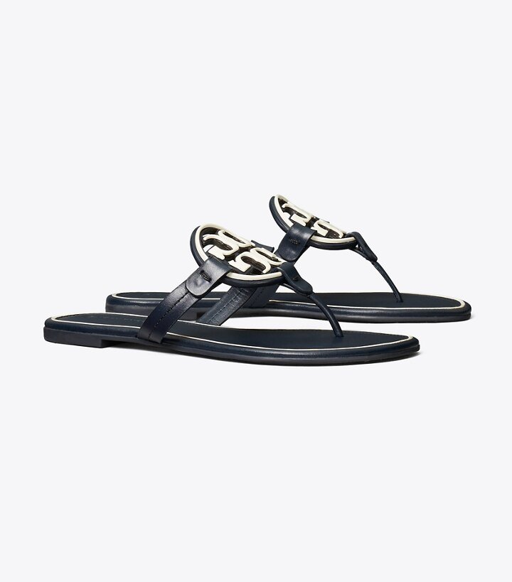 Miller Metal-Logo Sandal, Leather