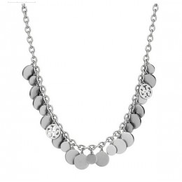 Tory Burch Logo Charm Short Necklace Tory Silver