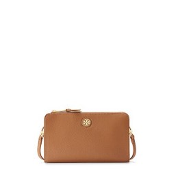 Tory Burch Robinson Pebbled Wallet Cross-Body Bark