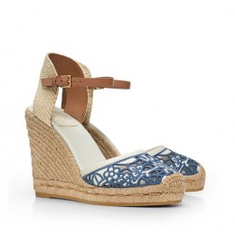Tory Burch Lucia Lace Wedge Espadrille Ivory-Medium Blue Natural Ivory Royal Tn