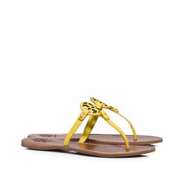 Tory Burch Mini Miller Flat Thong Sandal Reptile Yellow