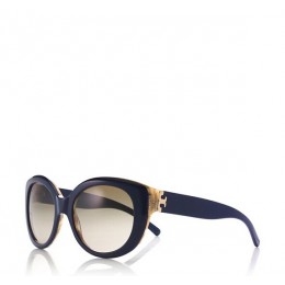 Tory Burch Oversized Round Sunglasses Ty Navy Horn