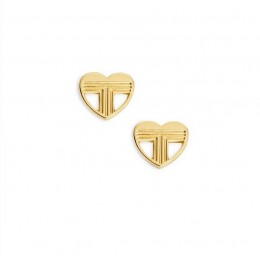 Tory Burch Adeline Fret Stud Earring Shiny Gold