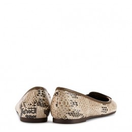 Tory Burch Louisa Snake-Print Ballet Flat Natural Fango