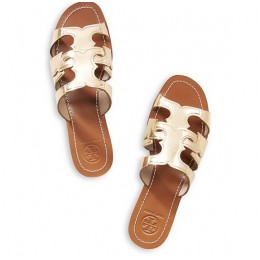 Tory Burch Anchor T Flat Slide Light Gold
