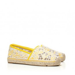 Tory Burch Lucia Lace Espadrille Banana Yellow Banana Yellow Ivory Ivory