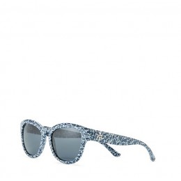 Tory Burch Mirror-T Square Cat-Eye Sunglasses Ty Navy Print