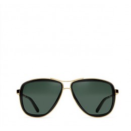 Tory Burch Mixed-Media Pilot Sunglasses Ty Gold Black