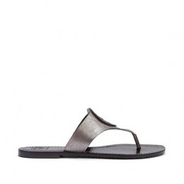 Tory Burch Louisa Flat Thong Sandal Pewter Pewter