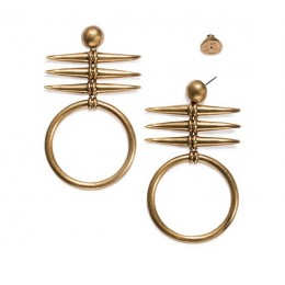 Tory Burch Metal Triple-Horn Drop Earring Gold Ox Matte