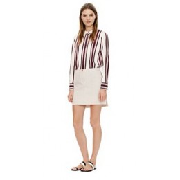 Tory Burch Cotton Crepe Short Skirt New Ivory