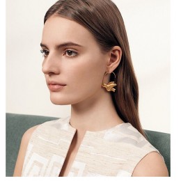 Tory Burch Dove Hoop Earring Worn Gold