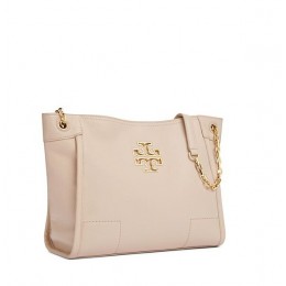 Tory Burch Britten Small Slouchy Tote Light Oak