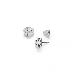 Tory Burch Large T-Logo Stud Earring Silver