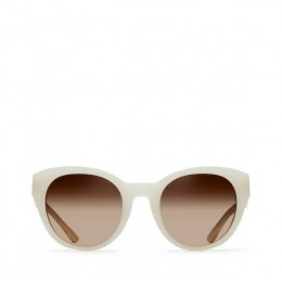 Tory Burch Mirror-T Round Sunglasses Ty Ivory Beech