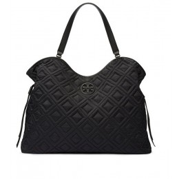 Tory Burch Marion Quilted Slouchy Baby Bag Black