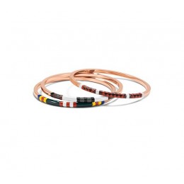 Tory Burch Multi-Color Skinny Bangle Set Multi Rose Gold