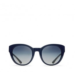 Tory Burch Mirror-T Round Sunglasses Ty L Navy Slate