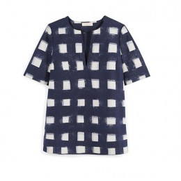 Tory Burch Poplin Relaxed Tunic Tory Navy Antibes A