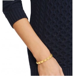 Tory Burch Pierced-T Cuff Rose Gold