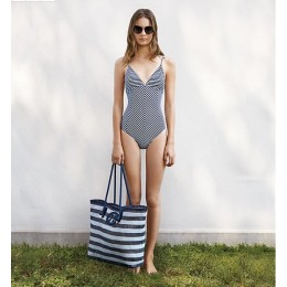 Tory Burch Oversized Stripe Tote Tory Navy Classic Awning Stripe Combo B