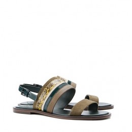 Tory Burch Edina Flat Sandal Green Multi