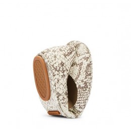 Tory Burch Minnie Travel Ballet Flat Embossed Leather Roccia