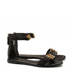 Tory Burch Mignon Rings Flat Sandal Black